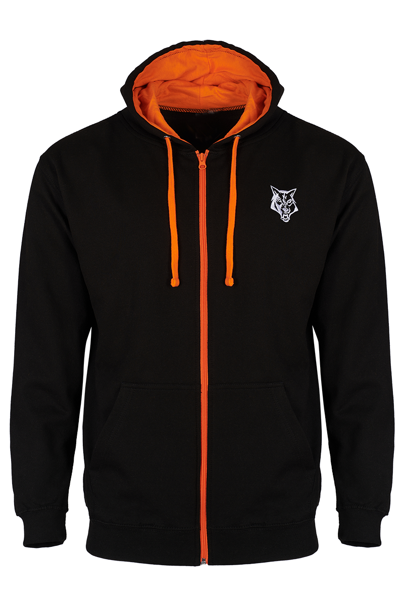 Timberwolf Contrast Zipped Hoodie Black